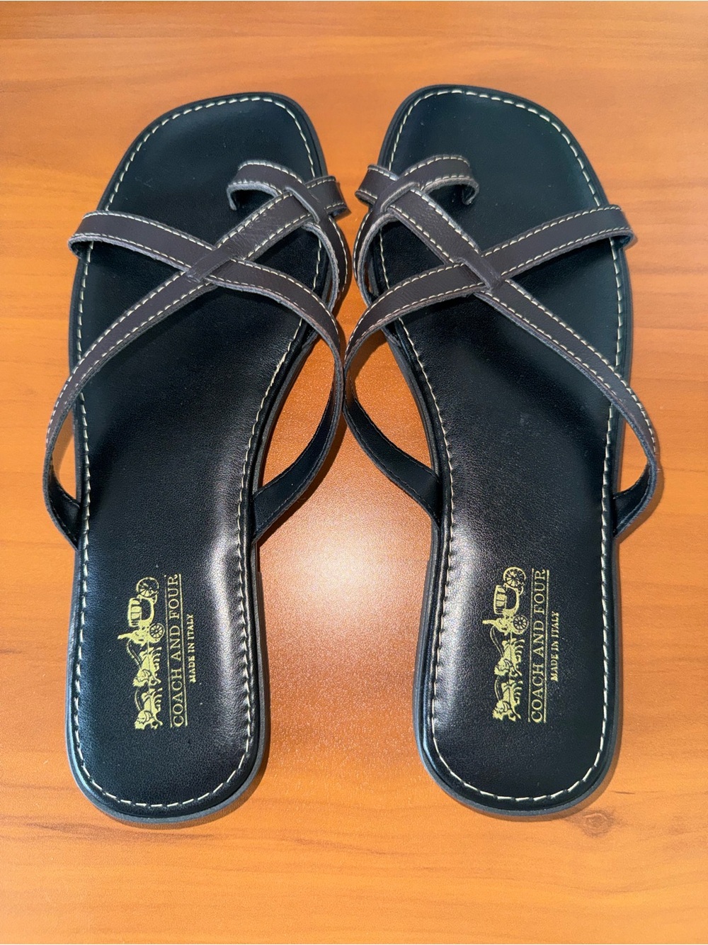 COACH Flat Leather Sandals